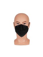 Atemschutzmaske FFP2, D-Faltform mit Ohrenschlaufen, Schwarz