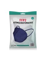Atemschutzmaske FFP2, D-Faltform mit Ohrenschlaufen, Dunkelblau