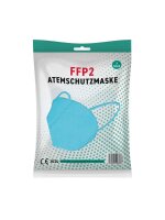 Atemschutzmaske FFP2, D-Faltform mit Ohrenschlaufen, Hellblau
