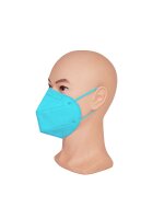 Atemschutzmaske FFP2, D-Faltform mit Ohrenschlaufen, Hellblau