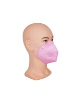 Atemschutzmaske FFP2, D-Faltform mit Ohrenschlaufen, Pink