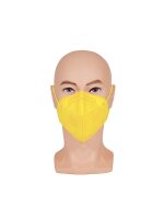 Atemschutzmaske FFP2, D-Faltform mit Ohrenschlaufen, Gelb