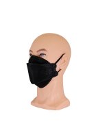 Atemschutzmaske FFP2, Fisch-Faltform mit Ohrenschlaufen, Schwarz