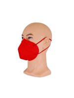 Atemschutzmaske FFP2, D-Faltform mit Ohrenschlaufen, Rot